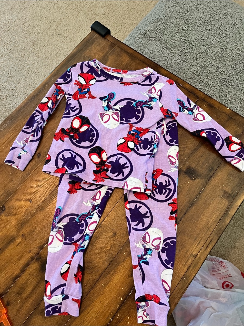 Marvel Girls Purple & Red Spider-Verse Pajama Set